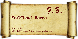 Frühauf Barna névjegykártya